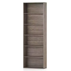 Costway Libreria a 6 Ripiani, Alta 70, con 6 Scaffali Aperti, Kit Antiribaltamento per Soggiorno Marrone/Nero