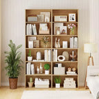 Costway Libreria a 6 Ripiani, Alta 70, con 6 Scaffali Aperti, Kit Antiribaltamento per Soggiorno Marrone/Nero