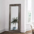 Tan Solid Wood Hollow-Center Wide Frame Mirror 147x61x6cm