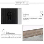 Specchio da parete in legno massello chiaro con cornice ampia e centro cavo 147x61x6cm