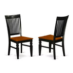 HomeStock Set da Pranzo 5 Pezzi Tavolo Rettangolare e 4 Sedie Ciliegio Nero
