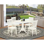 Set tavolo da pranzo rotondo e 4 sedie HomeStock Linen White Moderno