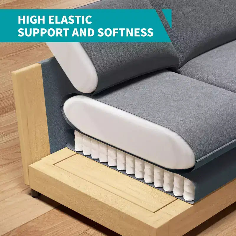 Divano componibile Mjkone da 117", divano a L, divano Cloud Couch Dupe con pouf mobile, divano a 3 posti per soggiorno e appartamento