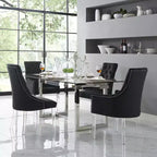 Inspired Home Marilyn Sedia da pranzo con braccioli e gambe acriliche, con bottoni, (set da 2)