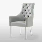 Inspired Home Marilyn Sedia da pranzo con braccioli e gambe acriliche, con bottoni, (set da 2)