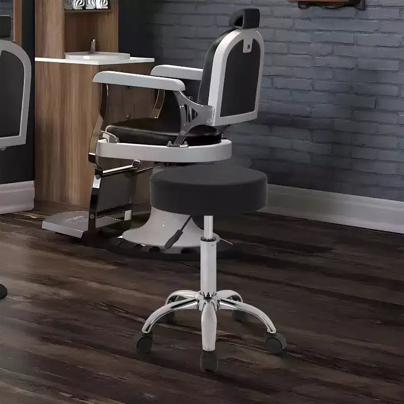 BestMassage Sgabello rotondo girevole con 5 ruote, regolabile, per salone e spa