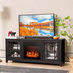 Mobile TV Costway da 58 pollici con caminetto elettrico da 1400 W per TV fino a 65 pollici Nero/Naturale/Bianco