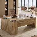 Lantine 70.87 L-Shaped Executive Desk, Large Office Computer Table with File Cabinet