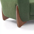 Divano e Poltrone in Tessuto Bouclé Moderno - 1 Divano e 2 Poltrone con Eleganti Gambe in Legno per Soggiorno o Ufficio - Morden Fort