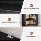 Libreria angolare da 71,8'', libreria in legno a 5 ripiani stile rustico con kit antiribaltamento, organizer per riporre oggetti