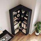 Libreria angolare da 71,8'', libreria in legno a 5 ripiani stile rustico con kit antiribaltamento, organizer per riporre oggetti