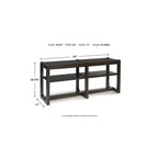 Signature Design by Ashley Breckington Tavolo consolle - Tavolino da divano moderno con ripiani regolabili, Marrone scuro