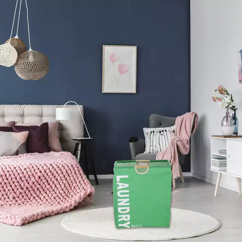 Unique Bargains Cesto Portabiancheria Pieghevole in Tessuto di Cotone Poliestere a Rete