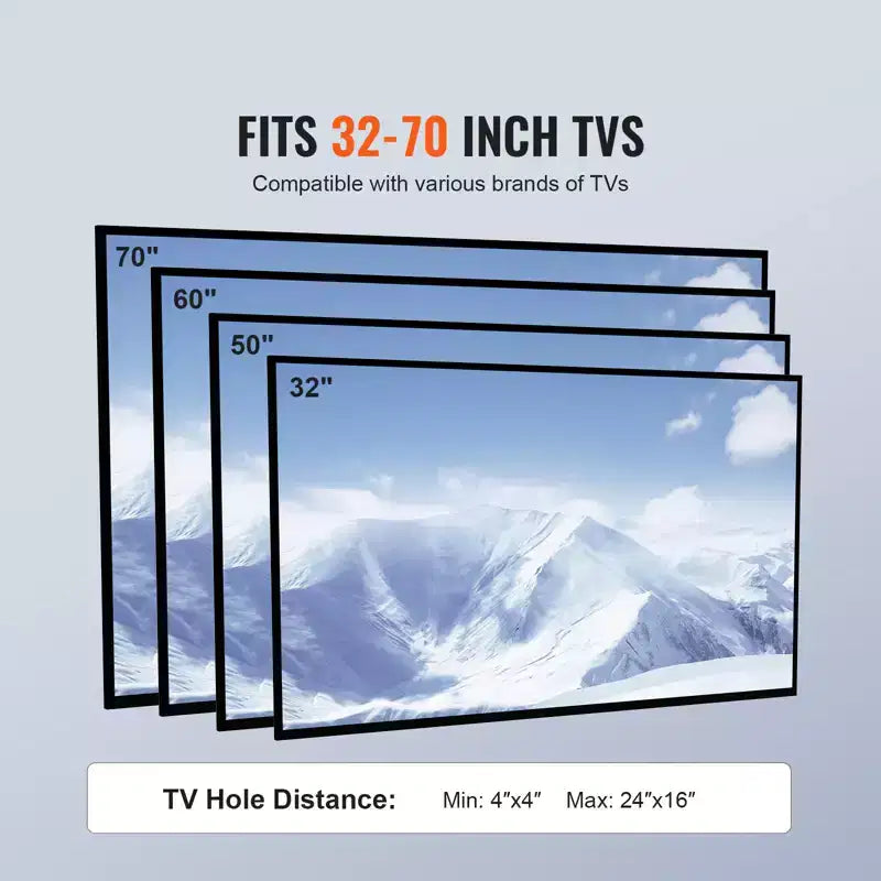 Supporto TV VEVOR, Carrello TV Mobile per TV da 32 a 70 pollici, Supporto TV Portatile Regolabile in Altezza con Ruote, Doppio Vassoio per Dispositivi Audio-Video