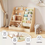 SUGIFT Scaffale a 4 ripiani per libri e giochi per bambini