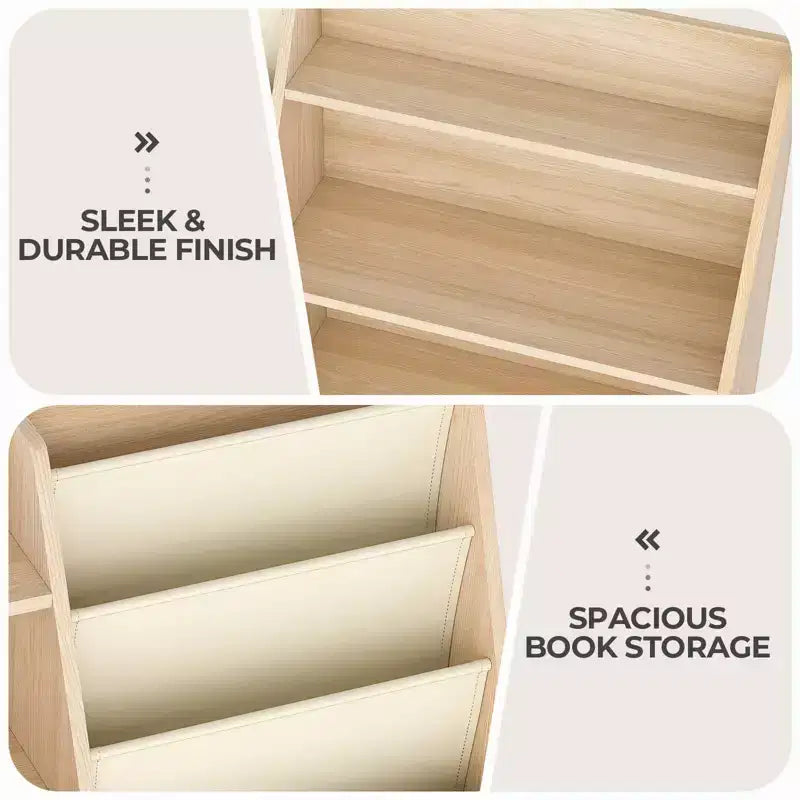 SUGIFT Scaffale a 4 ripiani per libri e giochi per bambini