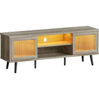 Mobile TV Bestier Modern da 63 pollici con luci LED per TV fino a 70 pollici, Console Multimediale con Gestione Cavi