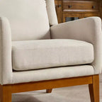 Poltroncina Okak Modern con rivestimento confortevole 1 pz, elegante divano singolo in legno massello con schienale alto per soggiorno, camera da letto, sala lettura