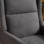 Poltroncina Okak Modern con rivestimento confortevole 1 pz, elegante divano singolo in legno massello con schienale alto per soggiorno, camera da letto, sala lettura