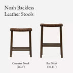 Sgabello da banco senza schienale Maven Lane Noah con similpelle, 63,5 cm