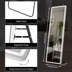 Specchio per trucco a LED regolabile 64x21 pollici, specchio da bagno illuminato con luminosità dimmerabile, bianco