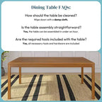 Now Furniture 72 Tavolo da pranzo in legno per 6 persone, Tavolo da cucina rettangolare