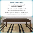 Now Furniture 72 Tavolo da pranzo in legno per 6 persone, Tavolo da cucina rettangolare