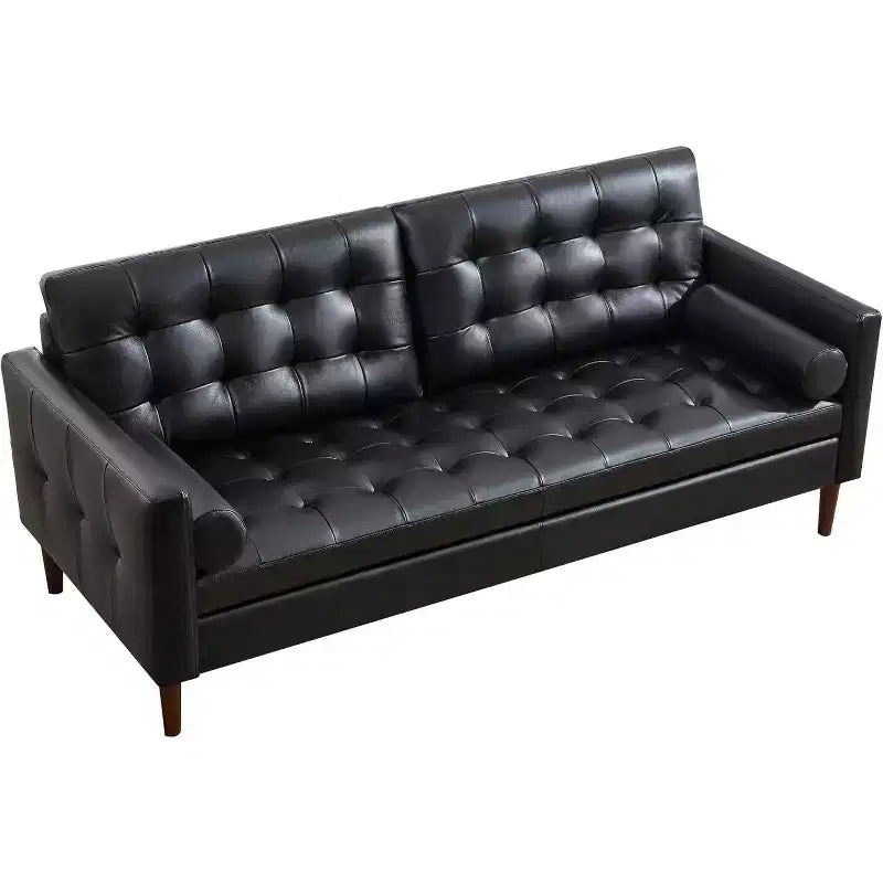 Divano moderno in vera pelle AMERLIFE Mid-Century, comodo divano per il soggiorno