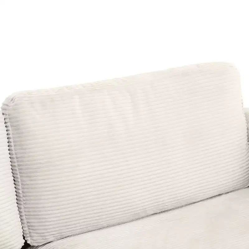 Divanetto trasformabile in velluto a coste Whisen 72.8 con materasso, porte USB e contenitore
