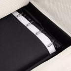 Divanetto trasformabile in velluto a coste Whisen 72.8 con materasso, porte USB e contenitore
