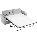 Divanetto trasformabile in velluto a coste Whisen 72.8 con materasso, porte USB e contenitore