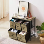 Cassettiera in legno VECELO a 5 cassetti, comodino/tavolino per soggiorno o camera da letto, maniglia a strappo, grigio