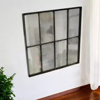 HomeRoots 40 Specchio accentato con cornice quadrata in metallo nero
