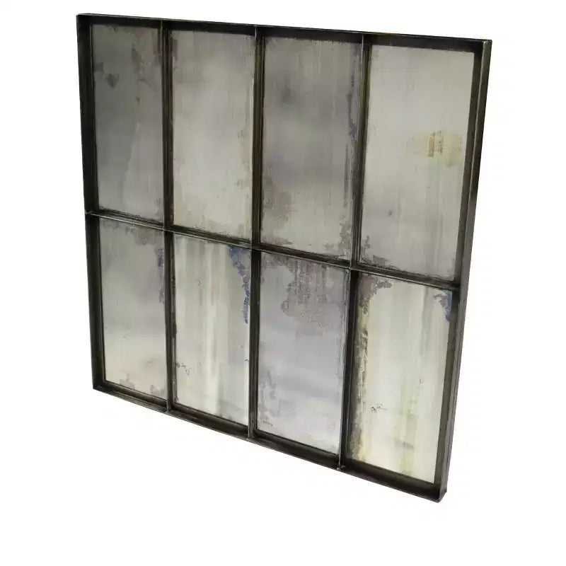 HomeRoots 40 Specchio accentato con cornice quadrata in metallo nero