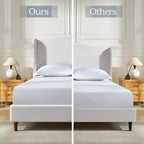GDFStudio Hyman, Struttura letto a piattaforma in legno rivestita in ciniglia con testiera alta 54 pollici