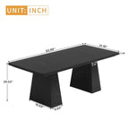 MAYEERTY 71 pollici Tavolo da pranzo da 6-8 persone, Tavolo multifunzionale rustico marrone e nero per cucina, ufficio e conferenze