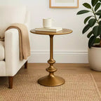 GDFStudio Roderick Modern 22 Gold Polished Aluminum Round End Table