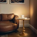 Tavolino rotondo GDFStudio Roderick moderno 22 in alluminio lucidato color oro
