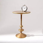 Tavolino rotondo GDFStudio Roderick moderno 22 in alluminio lucidato color oro