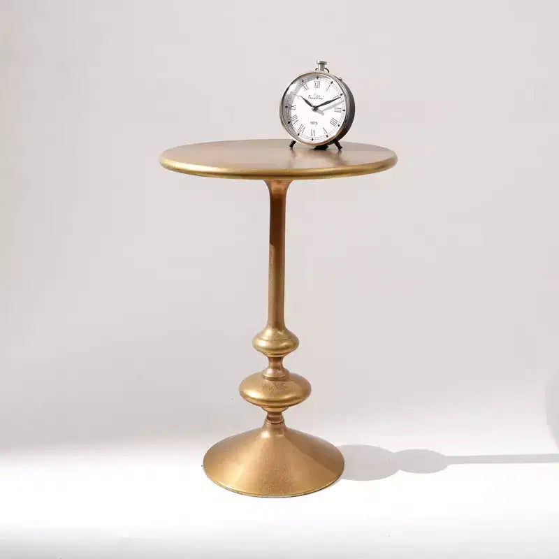 Tavolino rotondo GDFStudio Roderick moderno 22 in alluminio lucidato color oro