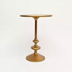 Tavolino rotondo GDFStudio Roderick moderno 22 in alluminio lucidato color oro