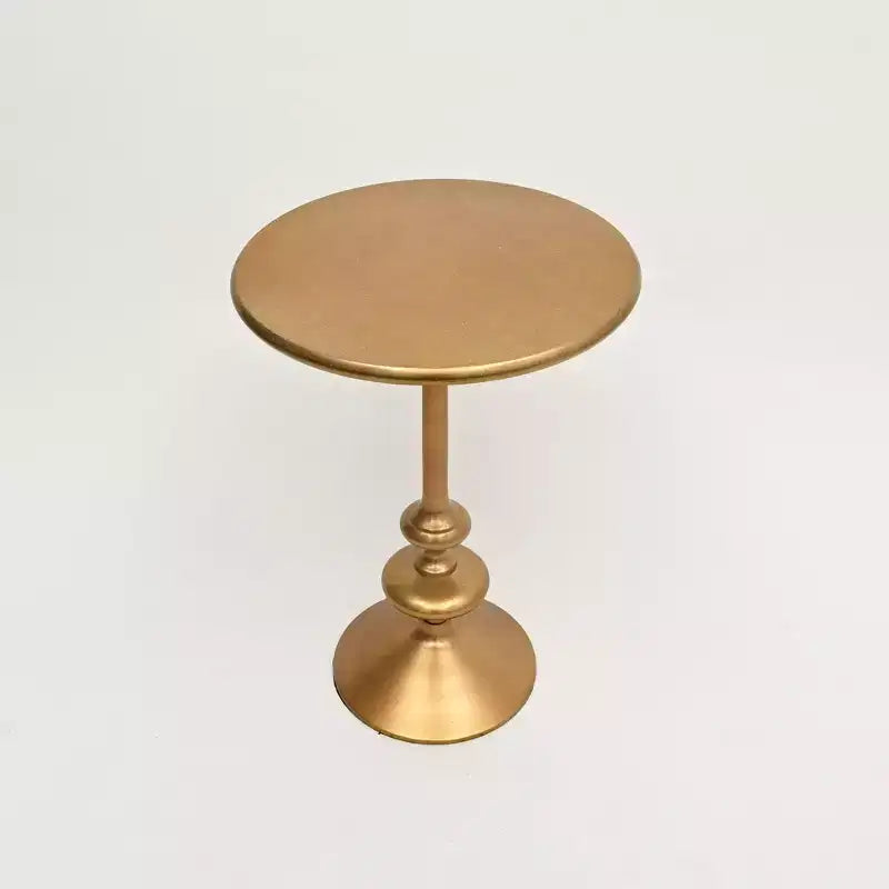 Tavolino rotondo GDFStudio Roderick moderno 22 in alluminio lucidato color oro