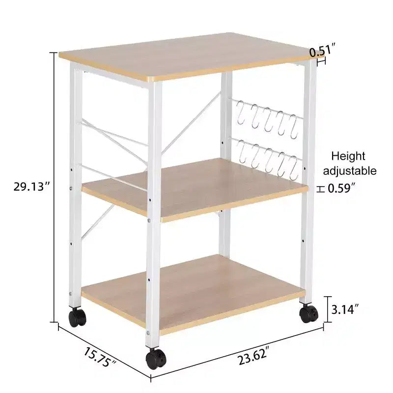 Karl Scaffale del Forno 3 Livelli, Carrello da Cucina, Supporto per Forno a Microonde