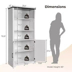 Vetrina Karl Home Bianca 180 cm H a 3 ripiani e 2 ante