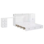 Letto a scomparsa Queen Size CLIHOME, versatile, con porta USB, ampio cassetto e armadio/scrivania