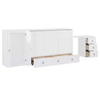 Letto a scomparsa Queen Size CLIHOME, versatile, con porta USB, ampio cassetto e armadio/scrivania
