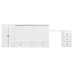 Letto a scomparsa Queen Size CLIHOME, versatile, con porta USB, ampio cassetto e armadio/scrivania