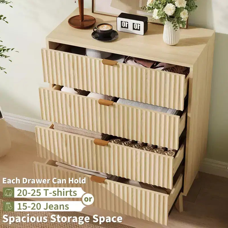 Comò moderni con cassetti, organizzatore per cassetti e armadi in legno per camera da letto, soggiorno, corridoio, rovere naturale