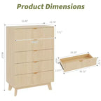 Comò moderni con cassetti, organizzatore per cassetti e armadi in legno per camera da letto, soggiorno, corridoio, rovere naturale