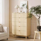 Comò moderni con cassetti, organizzatore per cassetti e armadi in legno per camera da letto, soggiorno, corridoio, rovere naturale